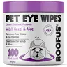 Roofus Natural Plant-Based Pet Grooming Wipes - 100 Pieces, Witch Hazel & Aloe Infused, Gentle Formula Eye Care for Dogs, Plant Based Wipes to Clean, Soothe Irritated Skin & Reduce Redness