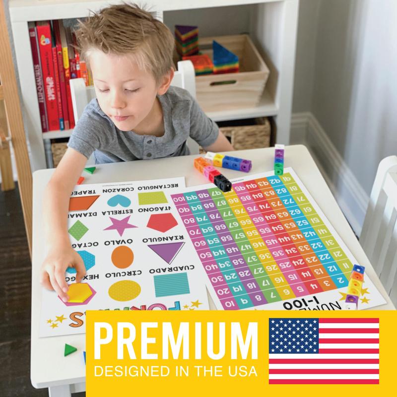 Colorful Spanish Posters | Set of 12 | Spanish Educational Supplies - TikTok Shop Duplicate Learning Materials Learning Tool