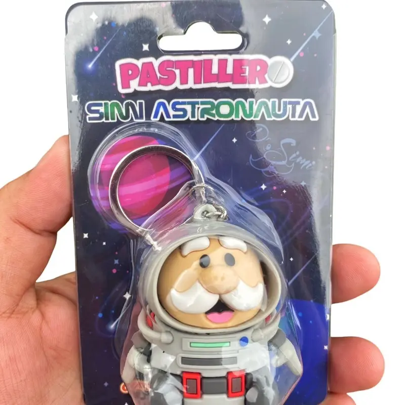 Pastillero Doctor Simi Astronauta Llavero Keychain Portable Medication Organizer with Whimsical Design from Mexico