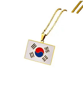 Korean Republic of Korea Necklace Map Unisex
