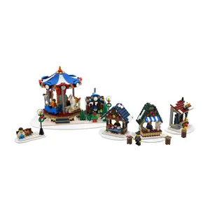 White Acrylic Display Base Compatible with LEGO® 10235 Winter Village Market - Set Not Included