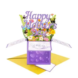 3D Pop Up Mothers Day Card Happy Mothers Day Pop Up Flower Bouquet Card with Envelope Mother's Day 3d Greeting Card Mother's Day Pop Up Card Gifts for Her Wife Mom Grandma Aunt Daughter