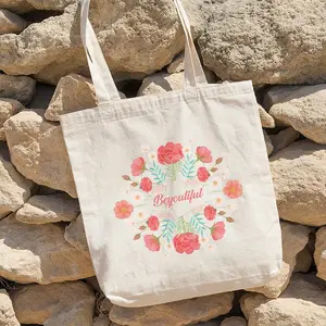 Vintage Floral BeYoutiful Tote Bag, Wild Flower Tote Bag, Cottagecore Goblincore Bag, Flower Tote Bag, Natural Eco-Friendly Tote Bag #1466 #1129