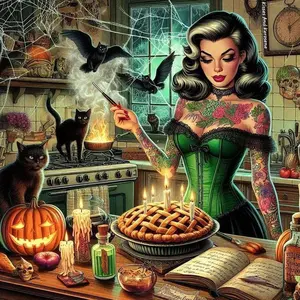 1pcs 5D DIY diamond painting kit, 5D diamond art set, DIY decoration, black cat, bat, pumpkin diamond painting set full round drill DIY, mosaic, diamond art, DIY home decor, suitable for Halloween and Christmas.