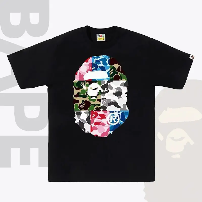 BAPE Multi Camo Ape Head Tee Men Women Unisex Oversized Streetwear Cotton Short Sleeve T-Shirt Mix Camouflage Graphic Tee