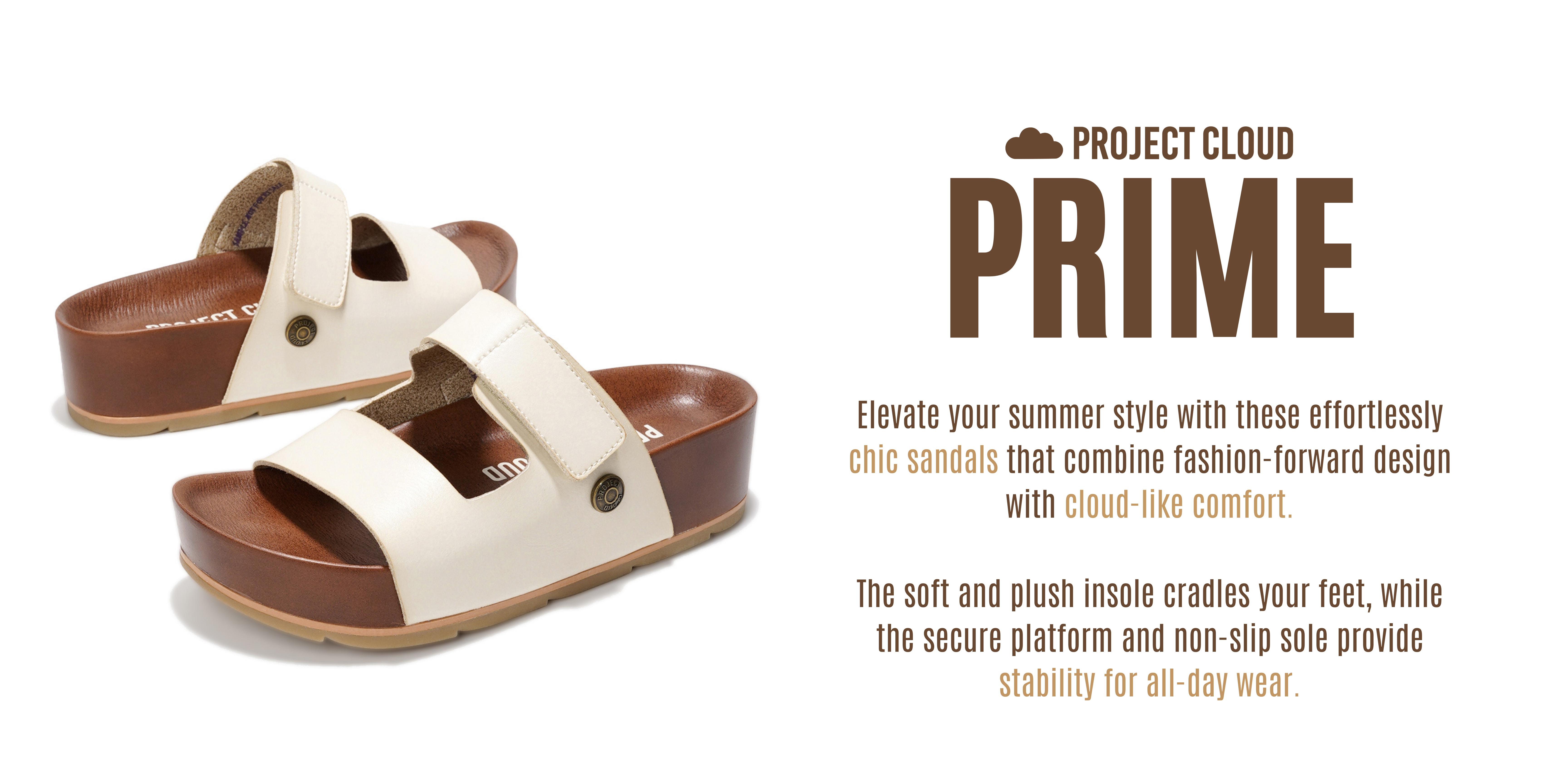 Project Cloud Women's | Non-Slip Platform Sandals | Lightweight - Prime
