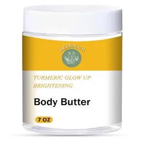 Herbalur Turmeric Glow Up Brightening Body Butter 7 oz - Natural Moisturizer for Soft Skin - Rich in Turmeric Benefits - Anti-Inflammatory & Antioxidant Properties