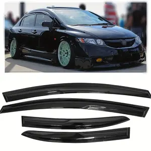 Rain Guards for Car Windows Wipers, Outside Mount Window Visors Rain Guards Fit for 2006-2011 for HONDA Civic 4-Door Sedan, Extra Durable Window Deflectors, Vent Visors 4pcs, Blades for Cars - Driver & Passenger Universal Fit, Clear Vision Water Wipers