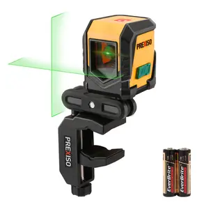 #Summervibes PREXISO Laser Level, 65Ft Self Leveling Cross Line Laser Level, Green Line leveler Tool for Hanging Picture, Floor Tile, Home Renovation with LED Indicator & 2 AA Batteries (360°Clamp)