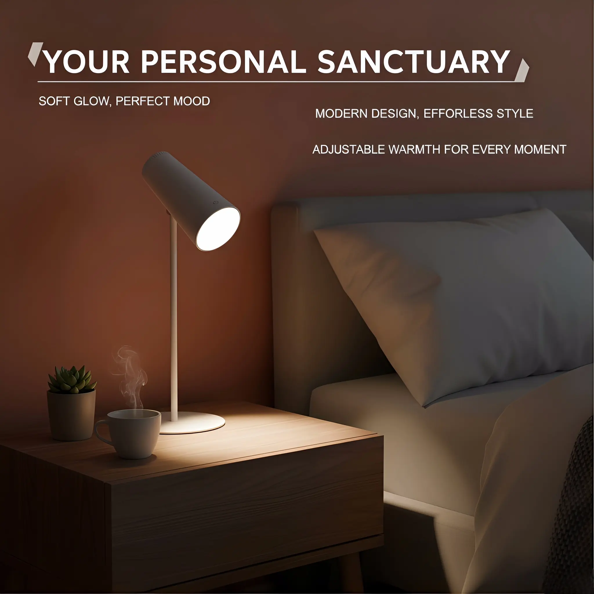 LED Desk Lamp with Touch Control, 3 Level Dimmable LED Table Lamp, 3 Colour Modes, 360° Flexible Eye-Caring Reading Light for Home Office, Study, Bedroom (White)