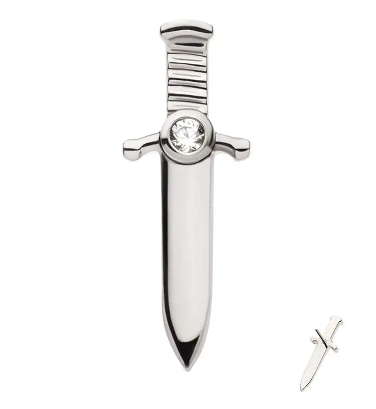 Blade Clear CZ Threadless Titanium Top