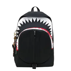 2026 Unique Shark Pattern Backpack, Versatile Luminous School Bag, Large Capacity Stylish Daypack for Travel and Daily Use