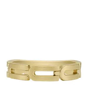 Fossil Unisex Heritage D-Link Chain Gold-Tone Stainless Steel Band Ring