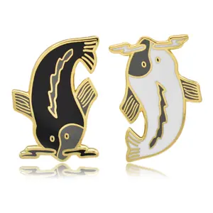 Yin and Yang Koi Fish Hard Enamel Lapel Pins