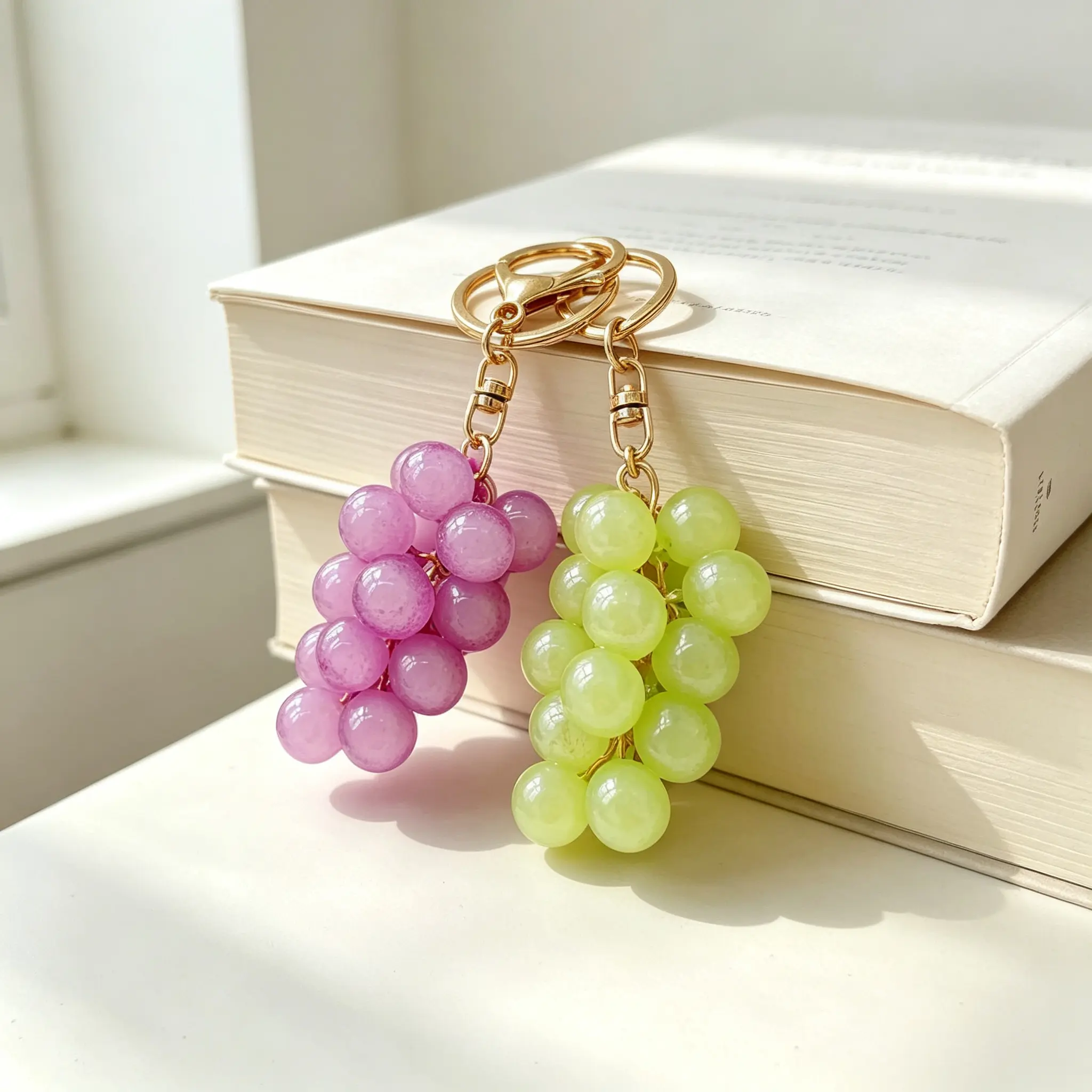Cute Creative Bubble Jelly Grape Cluster Keychains, Emulational Fruit Pendant For Car Key & Students School Bag, Perfect Daily Gift