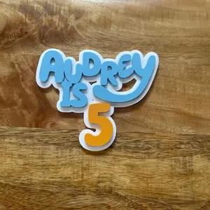 Bluey Cake Topper | Bluey Birthday party | Bluey personalized cake charm