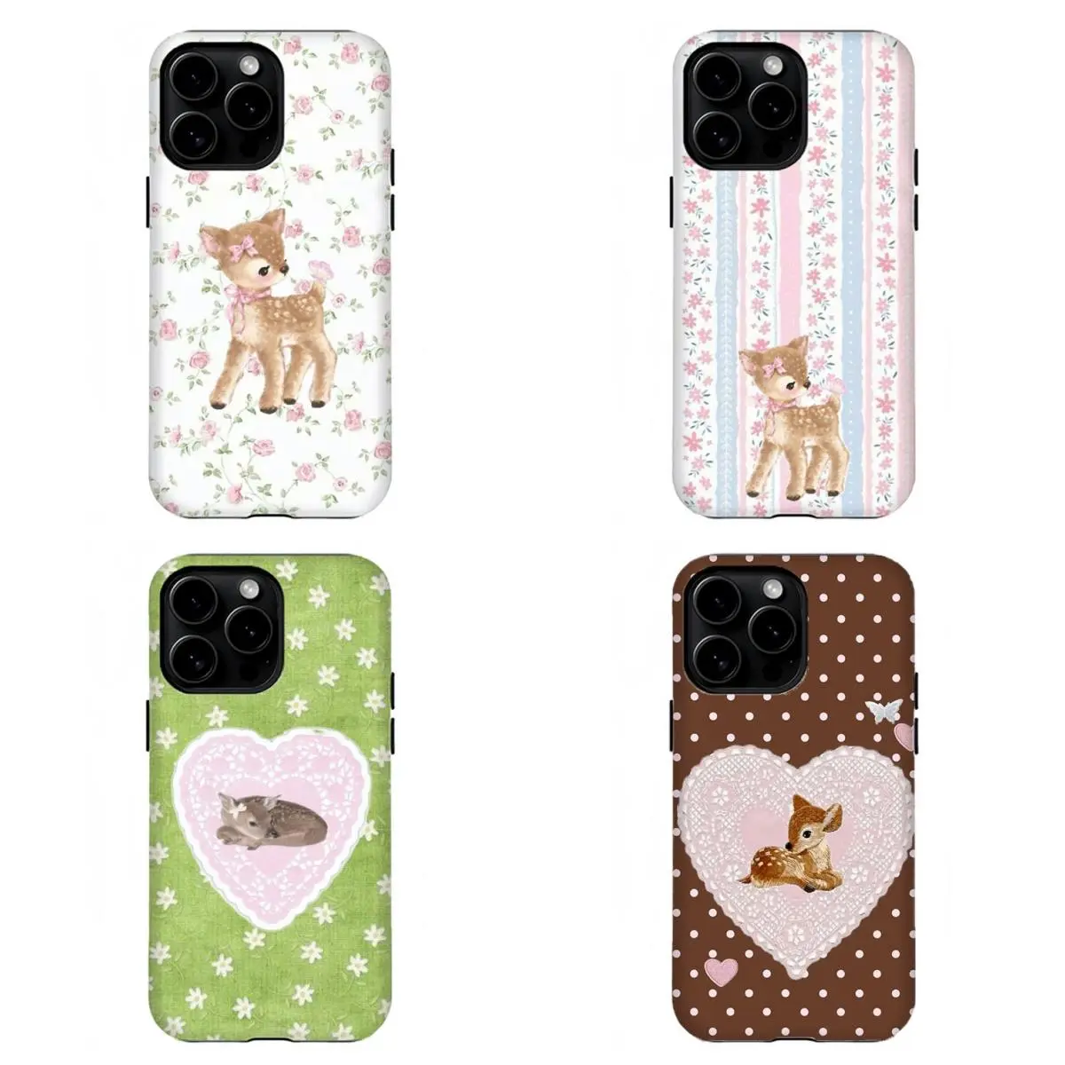 Fawn Floral Phone Case|Cute Floral & Lace Print Cover For iPhone 17 Pro Max 16 15 14 13 12 11 for Samsung S21 S22 S23 S24 S25 S26 Phone Case|Tough Phone Case|gift for him for her|Best Gift