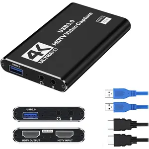 4K Capture Card for Streaming, Recording & Gaming – HDMI Video Capture Device with USB 3.0, 1080p 60fps, Zero Latency for PS5, Xbox, Switch, OBS, PC, Mac – Plug & Play, No Driver Needed