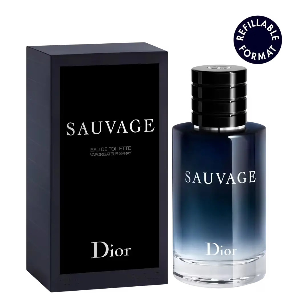 Dior Sauvage Men's Eau de Toilette - Woody Fougere Fragrance with Bergamot, Pepper, Lavender, Cedarwood Notes - 3.4 oz/100ml