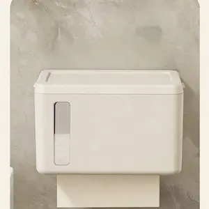 Wall-Mounted Bathroom Paper Towel Holder, Dustproof & Waterproof, Temporarily Stores Phone & Aromatherapy, Keeps Space Clean