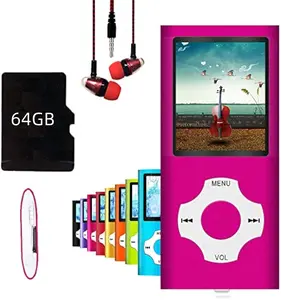 64GB MP3 player bluetooth 5.3 touch screen music player portable mp3 player with speaker high fidelity lossless sound quality mp3 FM radio recording e-book MP3 player support