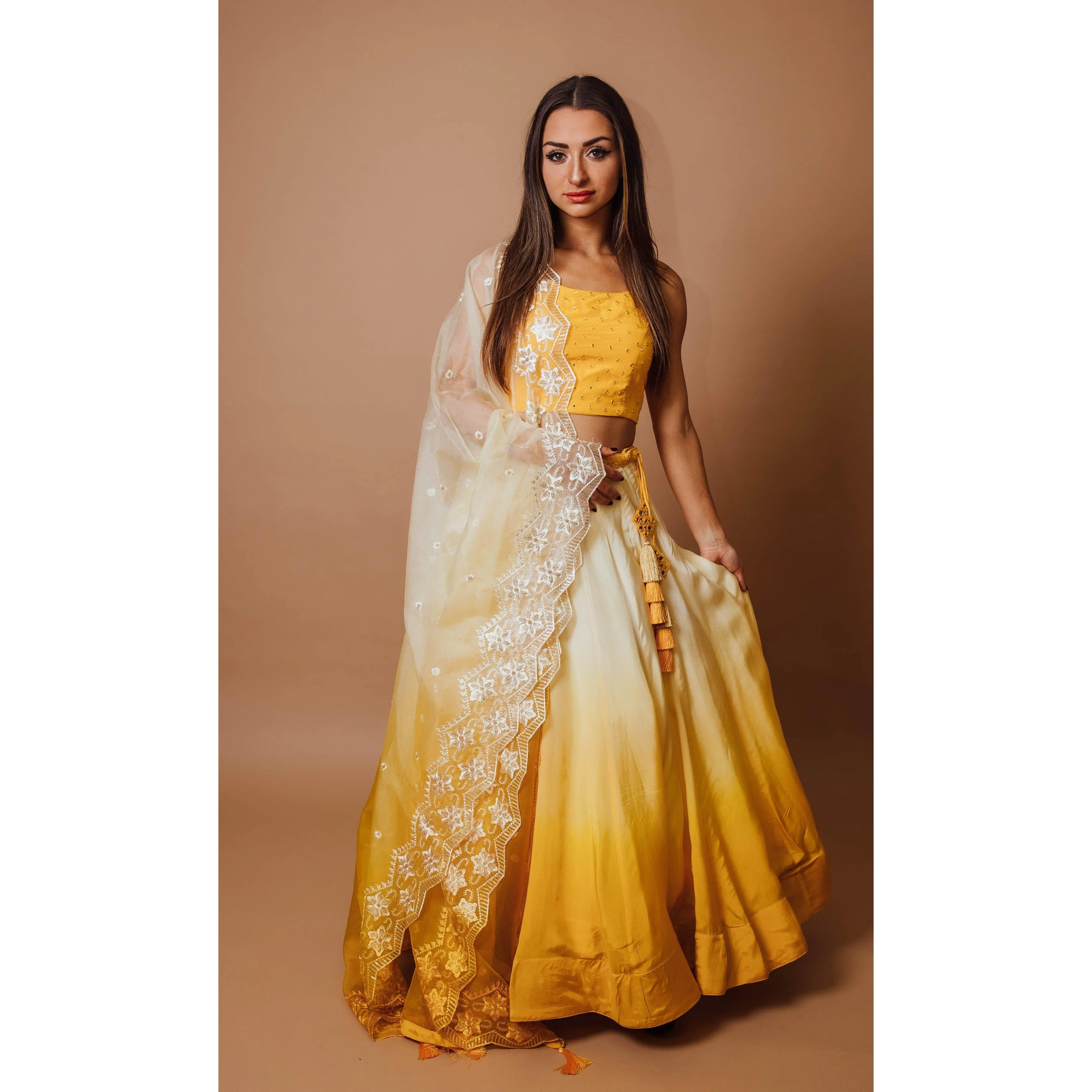 Romy Yellow Shaded Lehenga Choli Set
