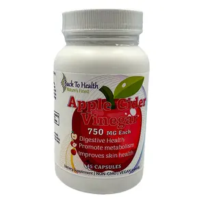 Back To Health Apple Cider Vinegar 750mg Capsules for Digestive Health & Metabolism Boost Non-GMO Vegan Friendly Healthcare