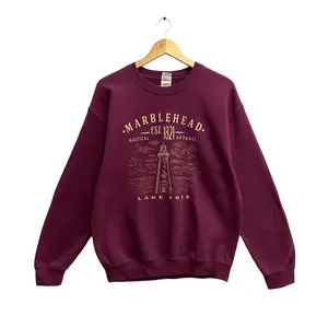 Vintage Y2K Marblehead Lake Erie Maroon Sweatshirt