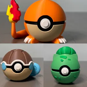 Generation One Starters (Charmander, Squirrel, & Bulbasaur)