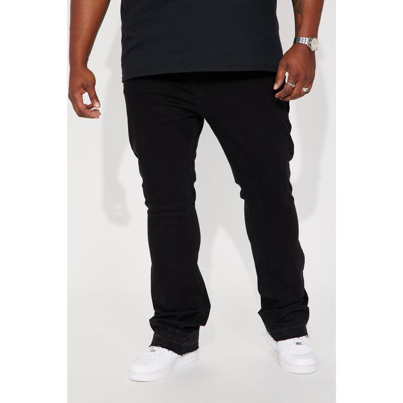Cornell Stacked Skinny Flare Jeans - Black