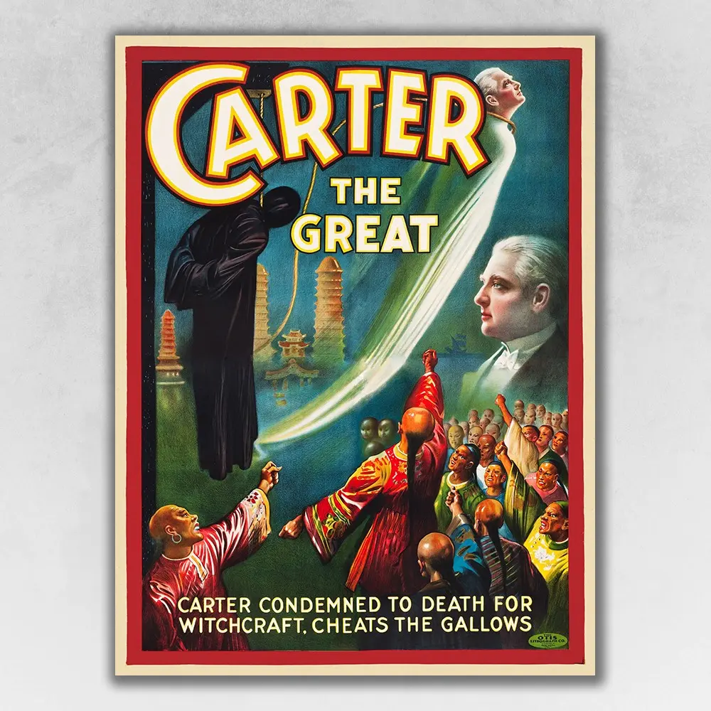 360 stand 36x48 in. Vintage 1926 Carter Witchcraft Magic Paper Poster, Artistic Aesthetic Design Wall Art, Room Decoration Hanging Print, Dessmx, Home Aesthetic, Photo, Collectibles