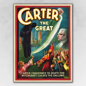 HomeRoots 393304 24 x 32 in. Vintage 1926 Carter Witchcraft Magic Poster Multi Color Wall Art