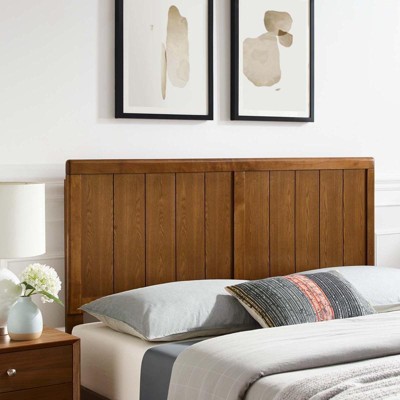 Modway Robbie Full Wood Headboard in Walnut