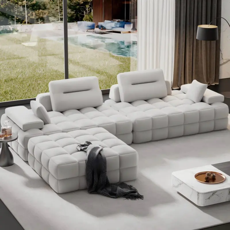 Luxury Lille Velvet Sectional Couch Sofa Modern Living Room Seating for Home Relaxation