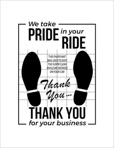 White Car Paper Floor Mats,50Pcs Vehicles Disposable Floor Pads, Automotive Mat Covers Protector,Detailing Detail Wash,Temporary Sticky 16x20inch