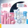 5-In-1 Milk Daily & Night Facial Care Set, 2 Bags Including Cleanser & Toner & Serum & Eye Cream & Essence Cream, Makeup Bag, Hydrating Soothing, Moisturizing Revitalizing Set, Skin Rejuvenating Set