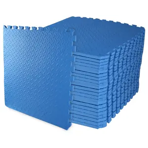3/4 In. Thick Flooring Puzzle Exercise Mat with High Quality EVA Foam Interlocking Tiles, 24 Piece, 96 Sq Ft. Blue