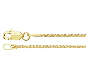 18k Yellow Gold 12mm Round Wheat Chain  18
