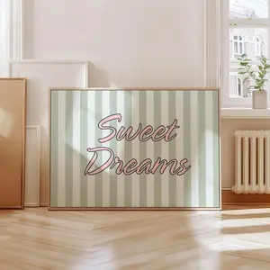 Sweet Dreams Poster – Cute Coquette Wall Art in Sage Green, Above Bed Print for Apartment Aesthetic, Dopamine Decor | 5 Sizes (8x12–27x40 inch), Room Decor, Unframed