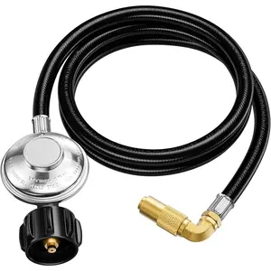 6   Adapter Hose for  17 & 22 Inch Tabletop Griddle,  Regulator Hose with 90  Elbow Adapter, Connect to 5-20 LB