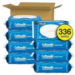 42 Wipes Per Pack Fresh Feel Flushable Wet Wipes, Adult Wet Wipes, 8 Flip-Top Packs,  (336 Total Wipes), Packaging May Vary