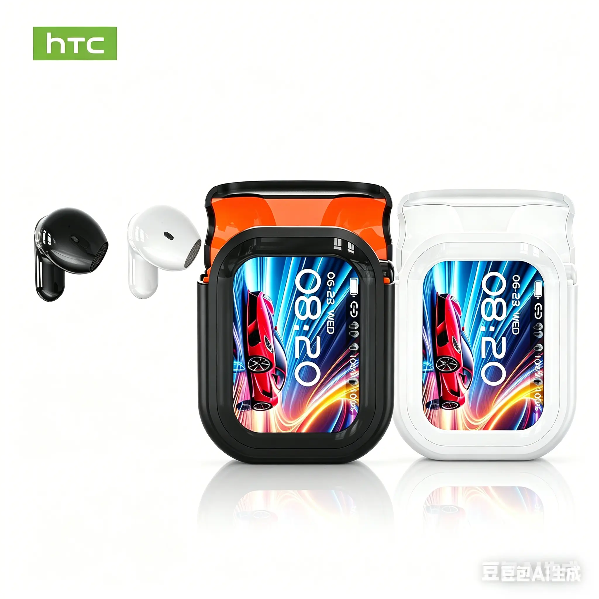 HTC NE20 Wireless Bluetooth Earphones - Bluetooth 6.0, smart LED display, IPX4 waterproof, HiFi high-fidelity sound. Compatible with iOS, Android and PC. Built-in microphone, great for office, sports, study and voice calls..