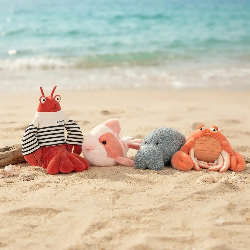Jellycat Sea Life Plush Collection – Adorable Lobster, Crab, Fish & Octopus Stuffed, Soft Ocean Animal Gift