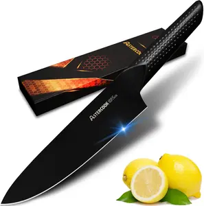 Astercook Chef Knife Durable High Carbon Stainless Steel with Anti-Rust Teflon Coating, Lifetime Warranty block Kitchen Utensils Cutting