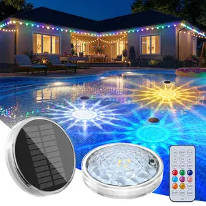 Solar Floating Pool Lights, RGB Pool Lights with Remote Control, IP68 Waterproof for Above-Ground Pools, Pool Parties, Inground Pools & Hot Tubs