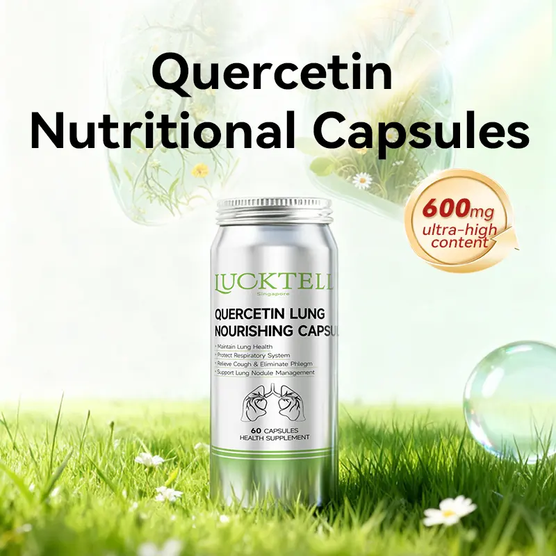 LuckTell Pure Quercetin Imported Plant Extract Capsules - Lung Support, Respiratory Health, Vitamins-Infused, Gluten-Free, Prop 65 Safe Dietary Supplement, 60-Count Bottle, 2 Capsules Daily Serving, Take 2 Capsules Daily