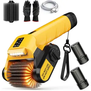 5000mAh 350 Mins Runtime Electric Rotary Grill Brush, 800RPM Powerful Outdoor Automatic Grill Cleaning Brush, 304 Stainless Steel No Bristle Shedding Cordless BBQ Cleaner