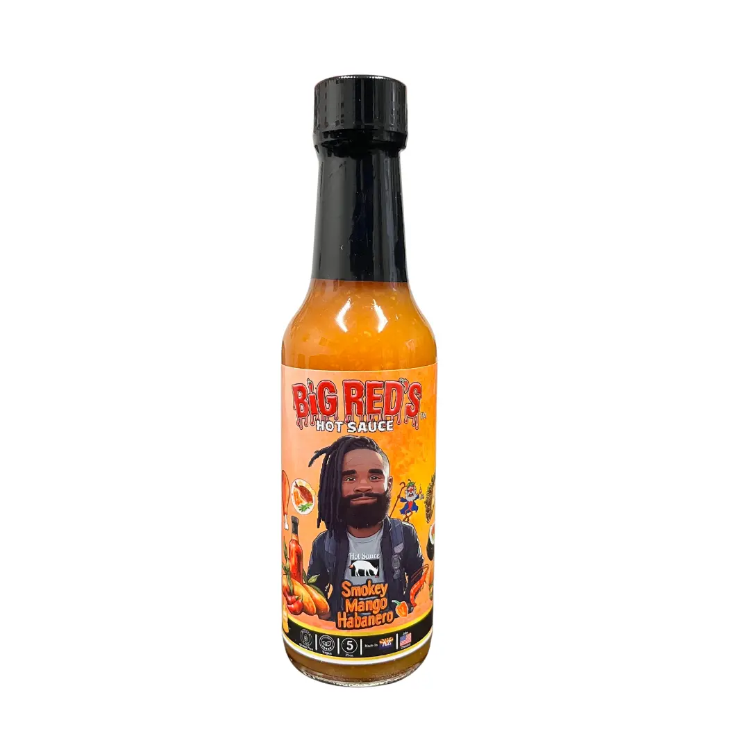 Big Red's Smokey Mango Habanero Hot Sauce - Limited Edition 10 Year Anniversary Sweet Hot Sauce Vegan Gluten Free 5 oz Bottle