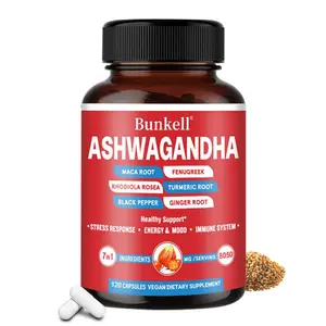Bunkell Ashwagandha Health Supplements   Supports energy ,endurance, vitality,Supports immune health, 120 Capsules