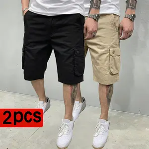 Men’s 100% Cotton Cargo Shorts, 2-Pack — Breathable, skin-friendly, multi-pocket wear-resistant design, available in multiple colors, suitable for everyday summer commuting and outdoor activities Stretch Knit Capri Pants Light Gray Comfortable Sweat men's